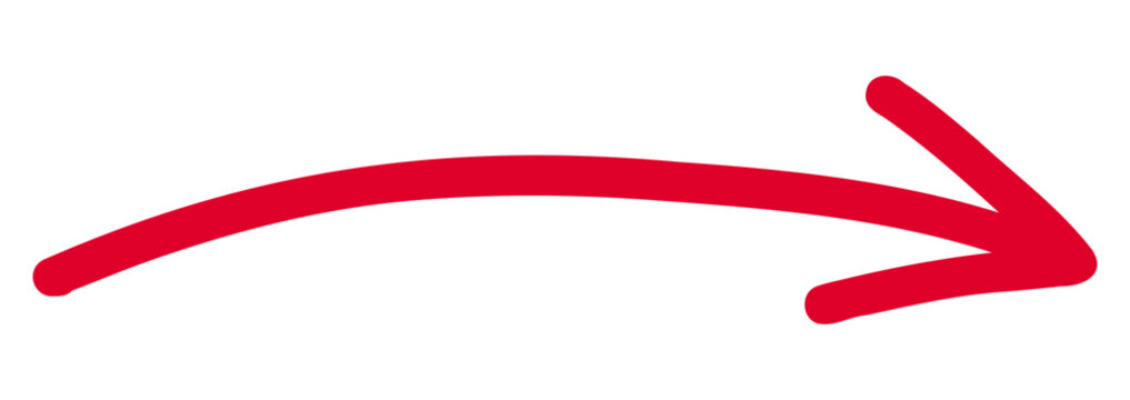 手書きのゆるい矢印アイコンのベクターイラスト。落書き、手描き、シンプル、やじるし