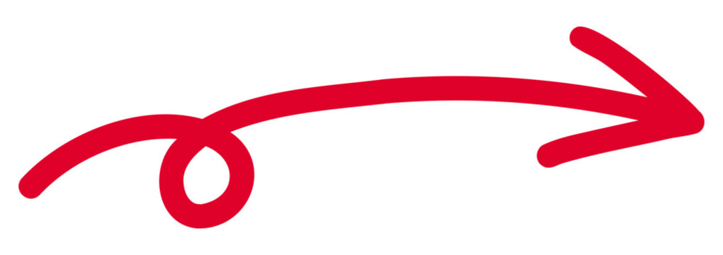 手書きのゆるい矢印アイコンのベクターイラスト。落書き、手描き、シンプル、やじるし