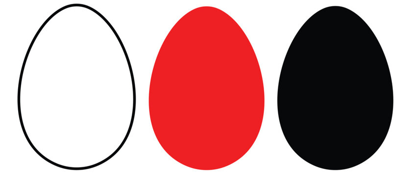 Ester eggs set .Easter eggs icon vector from Easter day. spring Easter black red and white egg elements. Vector Illustration .