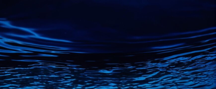 Abstract background with blue light lines and water surface