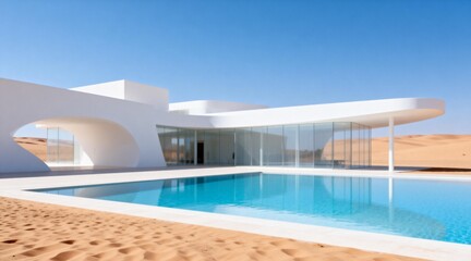 Fototapeta premium Modern Desert Villa with Infinity Pool