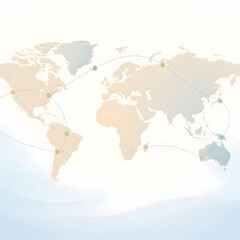 Fototapeta premium Minimal World Map With Global Connection Routes Background