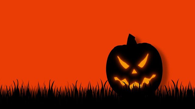 Halloween 3D animation in orange with a pumpkin