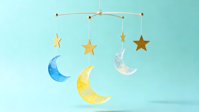 Moon and star mobile decoration