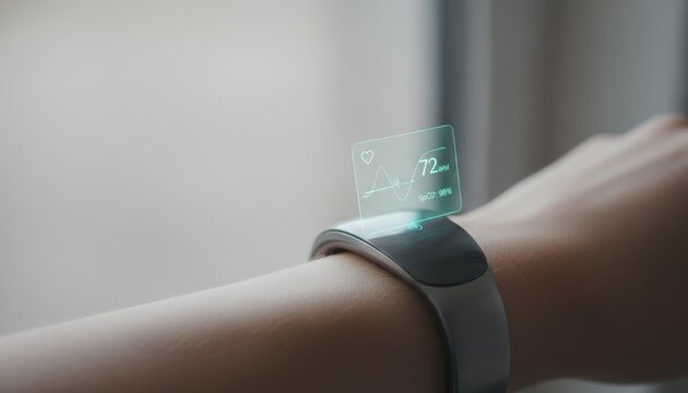 Wearable biosensor displaying real-time heart rate and oxygen