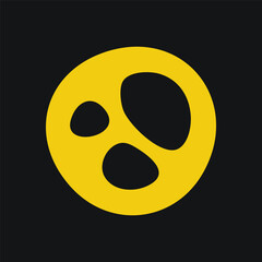 Fototapeta premium Minimal moon symbol isolated on background. Hand drawn full moon icon vector design element.