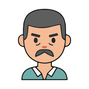 Angry Man Avatar Icon