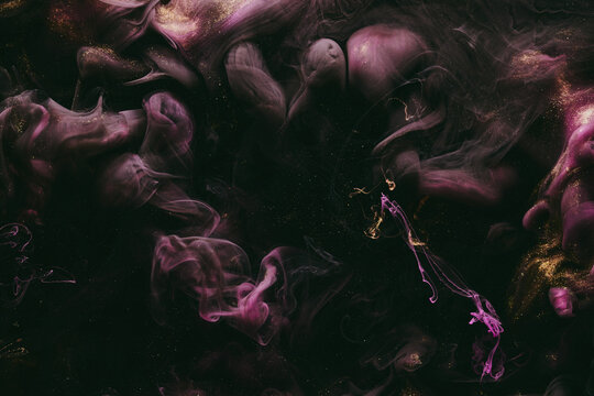 Luxurious abstract dark background. Explosive colors wallpaper, outer space pattern. Dynamic paint backdrop.