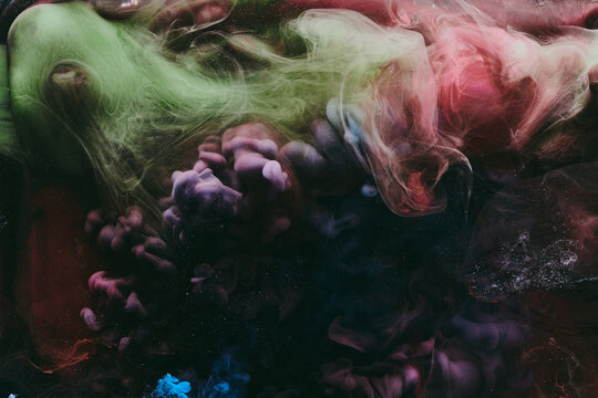 Luxurious abstract dark background. Explosive colors wallpaper, outer space pattern. Dynamic paint backdrop.