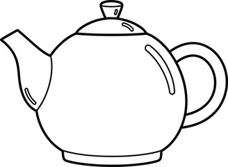 Obraz premium Color page teapot isolated on transparent background