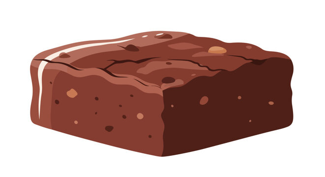 Decadent chocolate brownie illustration capturing its rich hue and inviting texture a delightful digital artwork of a classic baked good perfect for