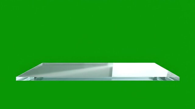 Glass or acrylic rectangular prism on green screen background