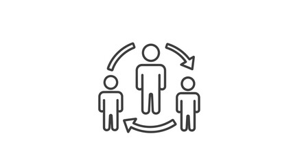 Obraz premium People interacting icon representing teamwork collaboration and communication vector