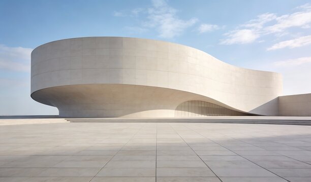 Modern Curved Architectural Structure with Minimalist Design