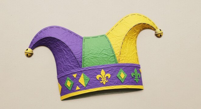 Colorful Jester hat theme Festive Fool cap design Playful Harlequin hat theme april fools Wallpaper Background image