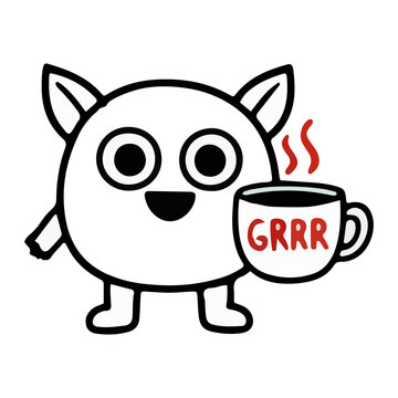 Cute Monster Coffee Morning