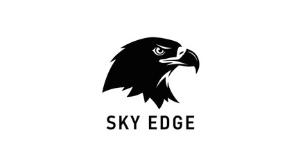 Obraz premium Black Eagle Head Logo Profile.