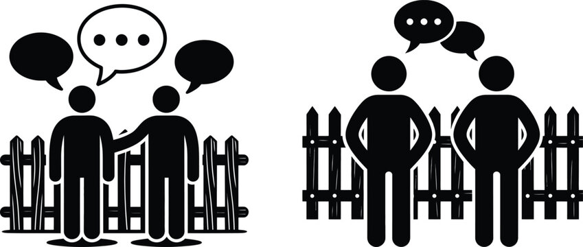 Conversations and silence between neighbors over a fence