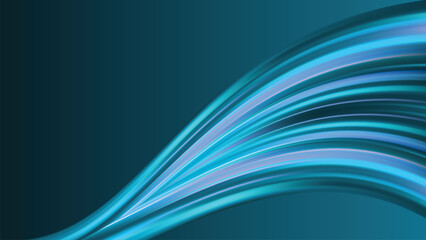 Fototapeta premium Luxury teal abstract wave background with glossy gradient motion and smooth flowing curved lines