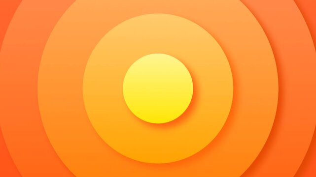 Geometric abstract background animation with bright yellow and orange gradient circles