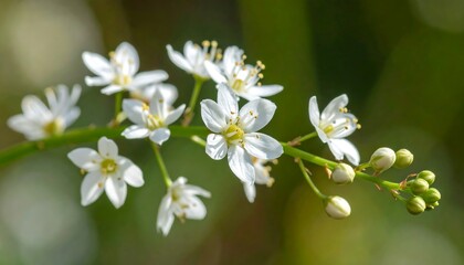 Fototapeta premium A close-up of a delicate white flower branch