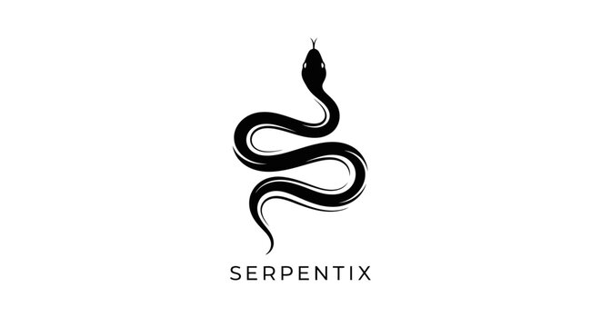 Black snake logo serpent symbol.