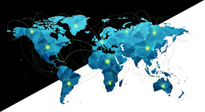 Global connections and world map.