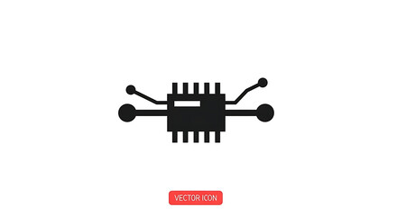 Obraz premium Robot microchip electronic component isolated on white background