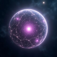 Fototapeta premium Radiant Violet Cosmic Energy Sphere
