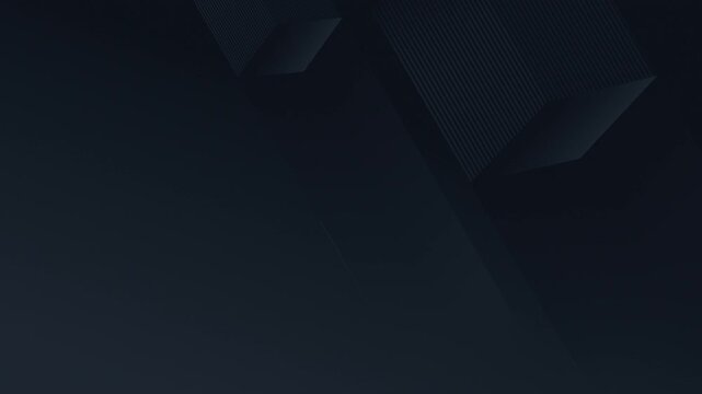 Dark blue 3D columns with subtle seamless motion. Minimal geometric background with soft gradient light and depth, modern corporate style, ideal for finance, data visuals and elegant presentations.