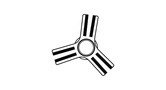 Minimalist design of a fidget spinner a black and white silhouette