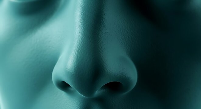Close-up of a human nose.