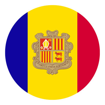 Andorra Flag in Circle Shape