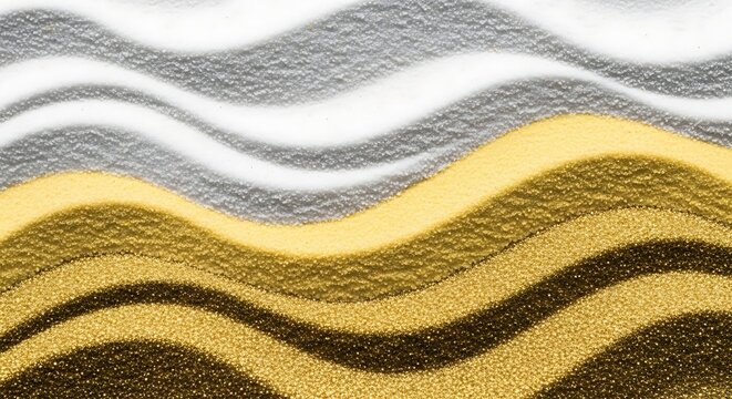 Wavy layered pattern with textured gold brown and gray hues