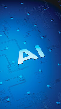 Exploring AI technology background with blue digital patterns