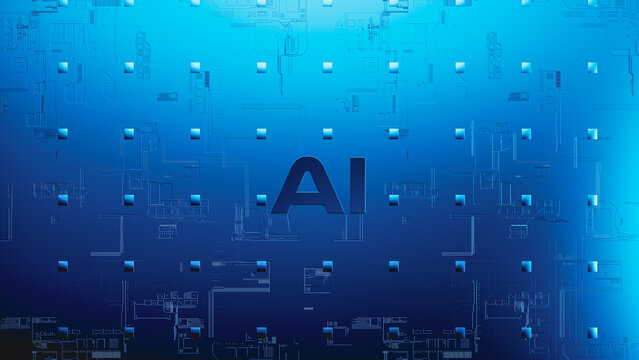 Exploring AI technology background with blue digital patterns