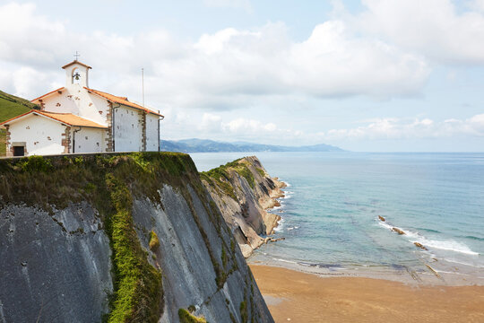 Coastal view of the Basque Country's Zumaia landscape