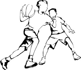Dynamic Basketball Action Vector Silhouettes for Sports Branding and Tournament Promotion © Vongsavanh