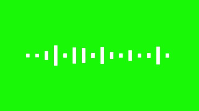 Sound Wave Digital Animation Isolated on Green Screen Background