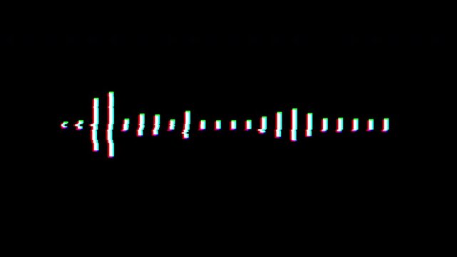 animated glitch waveform on black background