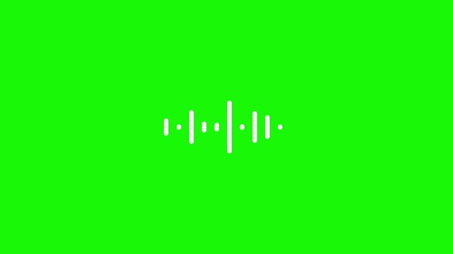 animated waveform on green screen background