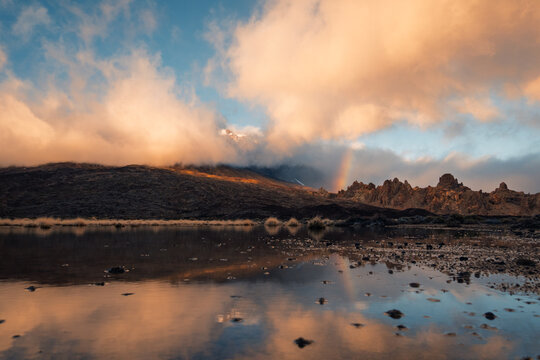 Stunning winter view of Teide National Park landscape