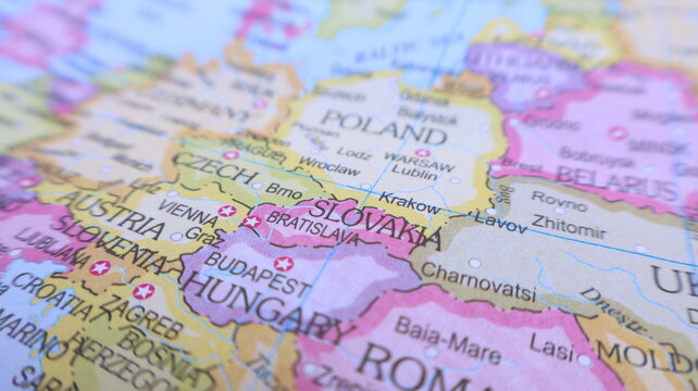 Map of Poland and surrounding countries