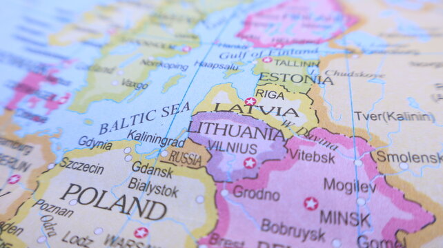 Baltic States Map: Latvia, Lithuania, Poland, Russia