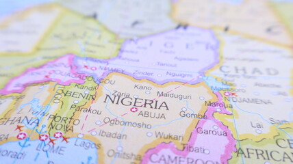 Naklejka premium Map of Nigeria, Africa. Travel.