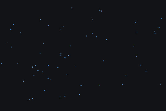 A starry night sky with blue dots on black background
