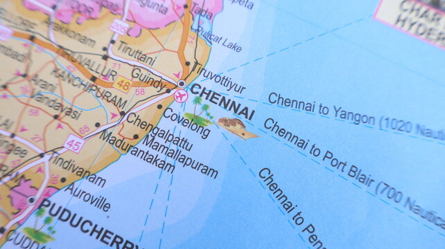 Chennai City on Detailed Map, India - Travel Planning
