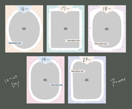 30 Day Challenge Frames Hand Drawn Cute Social Media Post Templates Day 16&ndash;20