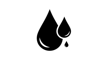 Fototapeta premium Black Icon Representing Water Droplets Falling Down.
