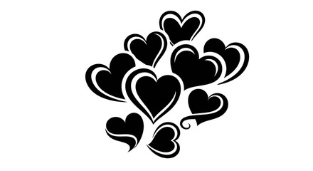 Collection of Black Hearts Graphic Design Element. © evie